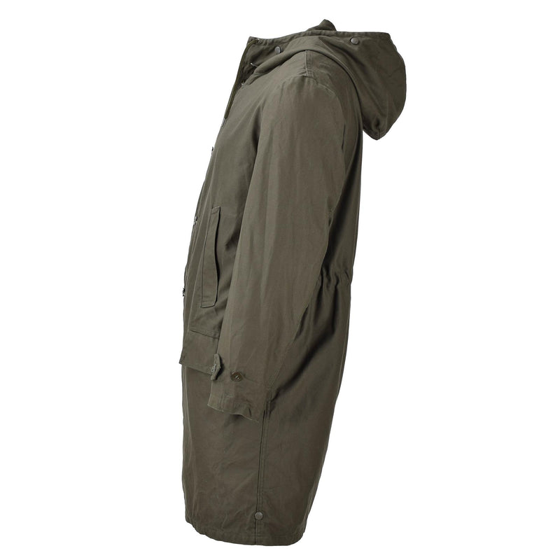 Veste parka longue militaire allemande originale manteau de campagne à capuche olive armée extérieure