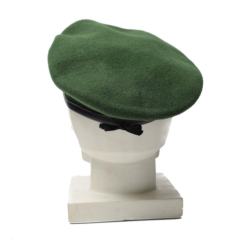 Véritable béret vert de la police allemande en laine avec insigne de cocarde en métal NEUF
