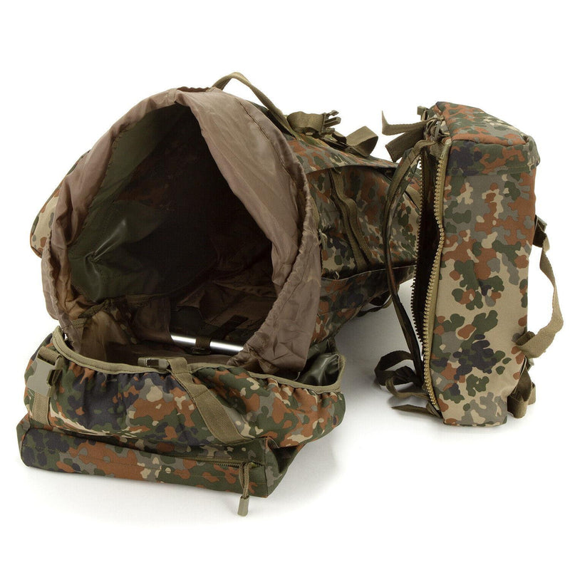 A.Blochl BW Sac à dos de randonnée en montagne, camping, grand sac à dos, camouflage flecktarn