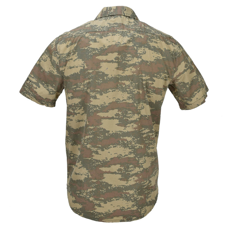 Chemises de campagne originales de l'armée turque, camouflage ripstop durable, manches courtes, tactique