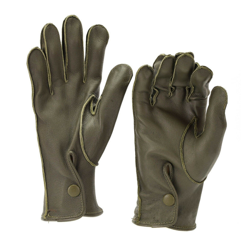 Gants de patrouille OD en cuir véritable de la police allemande authentique Olive OD NEUF Authentique