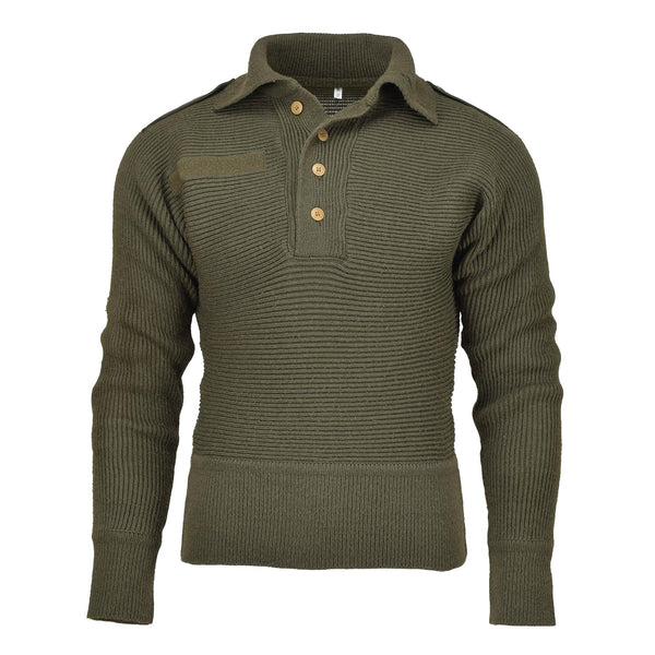 Pull militaire autrichien original, coudes renforcés, blouson, pull en tricot côtelé