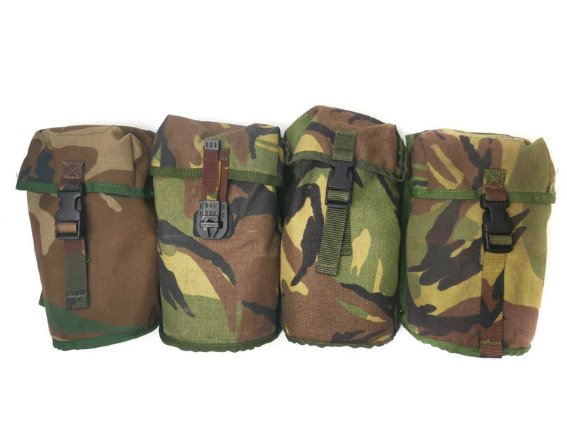 Véritable gourde de l'armée néerlandaise avec pochette et gobelet en acier inoxydable Couvercle avec capuchon DPM camouflage MOLLE
