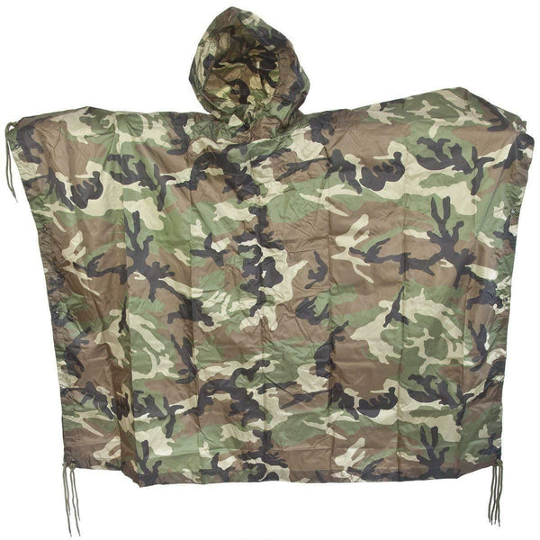 Poncho de marque MIL-TEC style armée imperméable pluie RipStop cape militaire Woodland