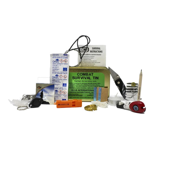 Trousse de premiers secours BCB Combat Survival Tin Kit de survie pour camping en plein air non dangereux