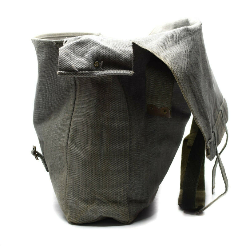 Sac à dos original de l'armée britannique M37 en toile grise, grand sac à dos militaire latéral