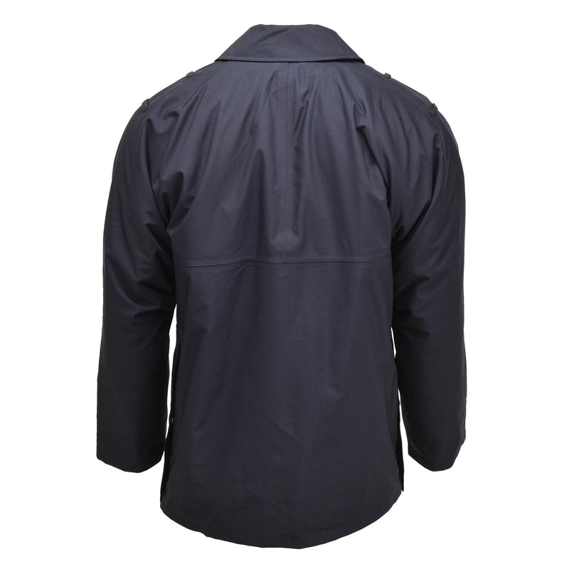 Veste de pluie militaire britannique originale Manteau imperméable doublé noir solide de police