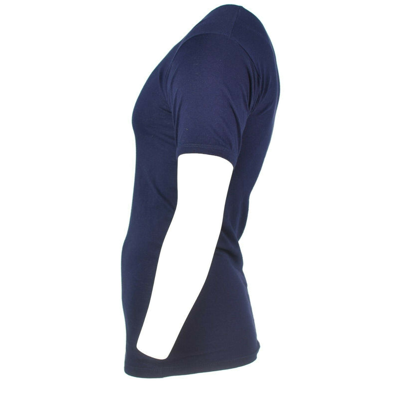 Véritable T-shirt bleu marine de l'armée italienne, chemise en coton bleu à manches courtes, militaire, NEUF