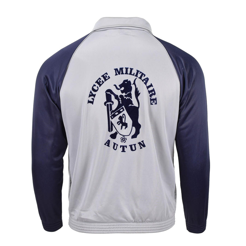 Véritable sweat-shirt école militaire française veste de sport course randonnée gris bleu