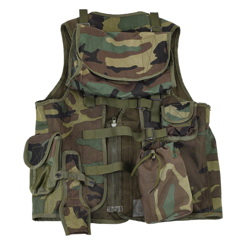 Gilet tactique original Nato camouflage forêt multi-poches armée de campagne NEUF