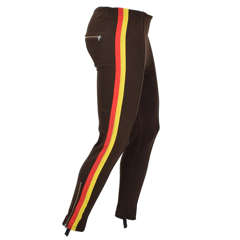 Pantalon de survêtement de sport marron d'origine de l'armée allemande NVA, pantalon d'entraînement de sport