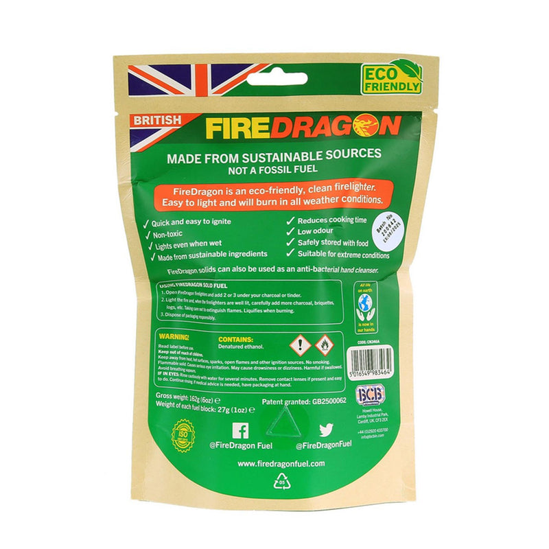 Blocs de combustible solide BCB FireDragon pour camping et randonnée, 6 pièces, allume-feu