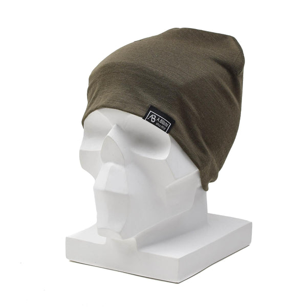 Bonnet léger A.Blochl en laine mérinos pour le sport et l'extérieur, casquette de montre, vert olive