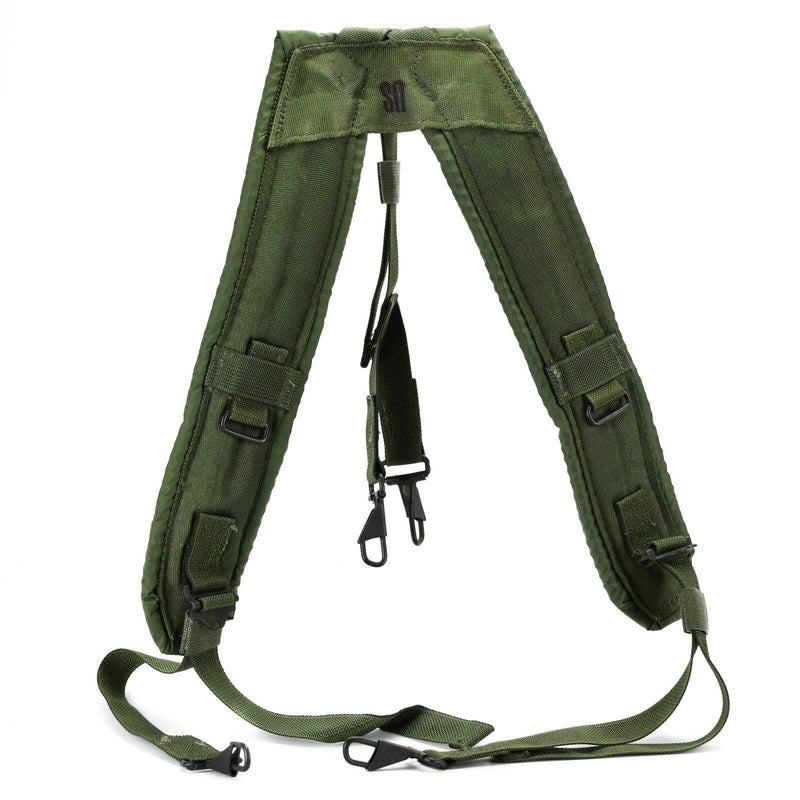 Ceinture à bretelles en toile originale de l'armée américaine LC-2 pistolet militaire vert