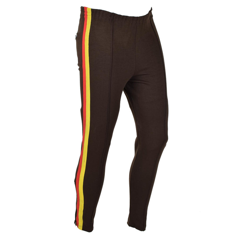 Pantalon de survêtement de sport marron d'origine de l'armée allemande NVA, pantalon d'entraînement de sport
