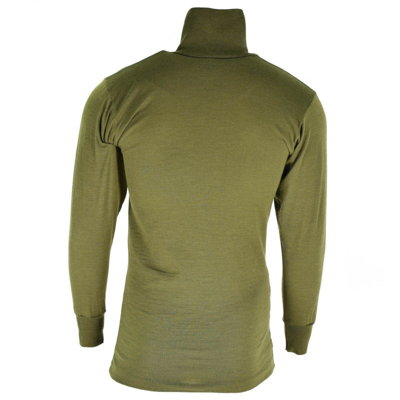 Chemise en tricot originale de l'armée italienne avec fermeture éclair, sous-vêtement thermique F1 vert OD NEUF