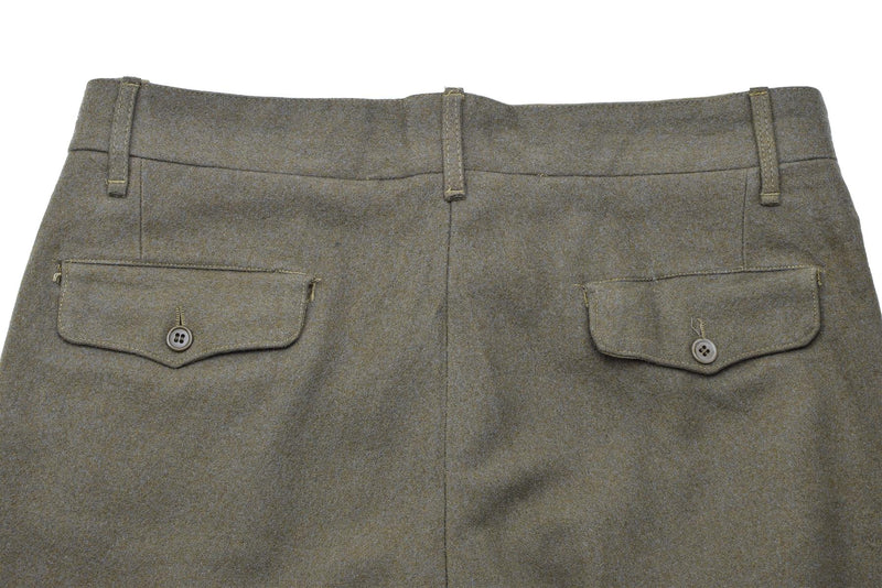 Pantalon olive d'uniforme en laine de l'armée italienne d'origine, pantalon formel vintage