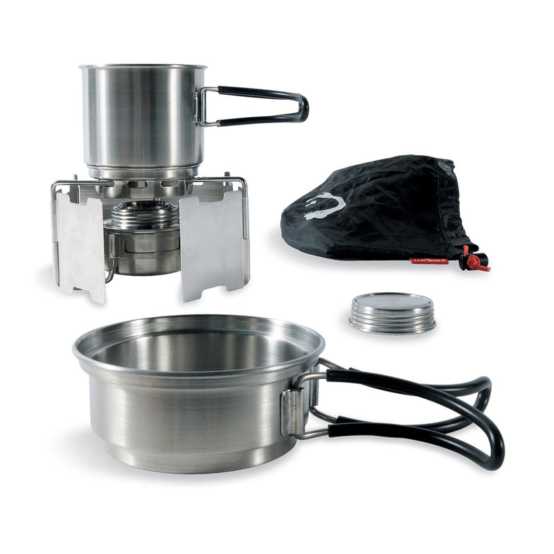 Ensemble de réchaud à alcool Tatonka Kit de cuisine d'extérieur Support de casserole en acier inoxydable