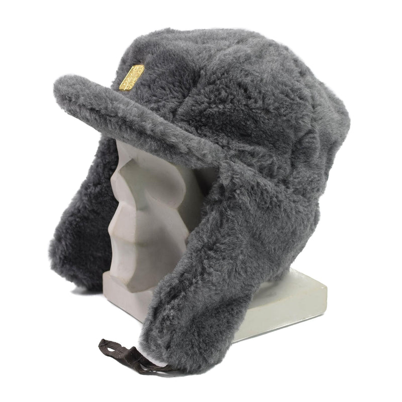Casquette d'hiver originale de l'armée tchèque avec cache-oreilles en fausse fourrure pour temps froid
