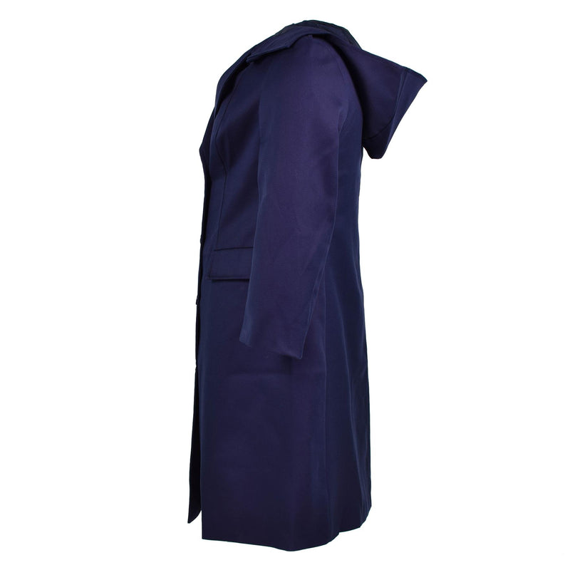Véritable manteau militaire français Trench-coat de l'armée Veste femme bleu foncé NEUF