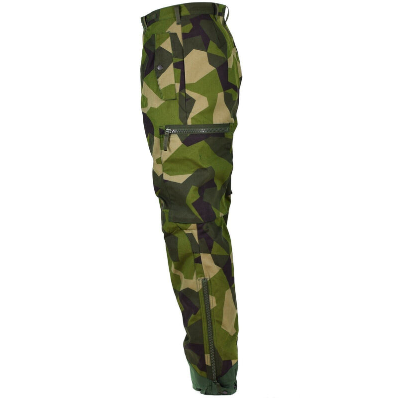 Pantalon de combat de campagne original de l'armée suédoise M90 ​​avec camouflage éclaté NEUF