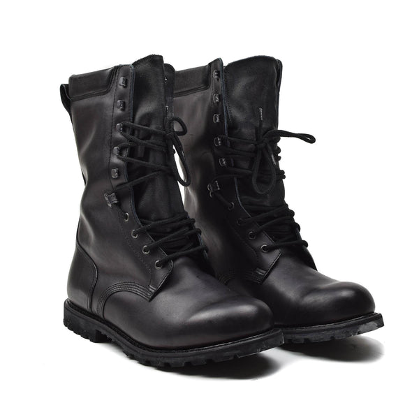 Bottes militaires françaises originales imperméables en cuir véritable mi-mollet chaussures d'armée