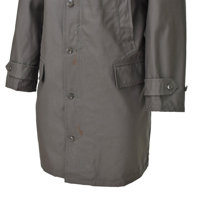 Véritable parka de l'armée allemande olive veste militaire excédentaire manteau long OD vintage NEUF