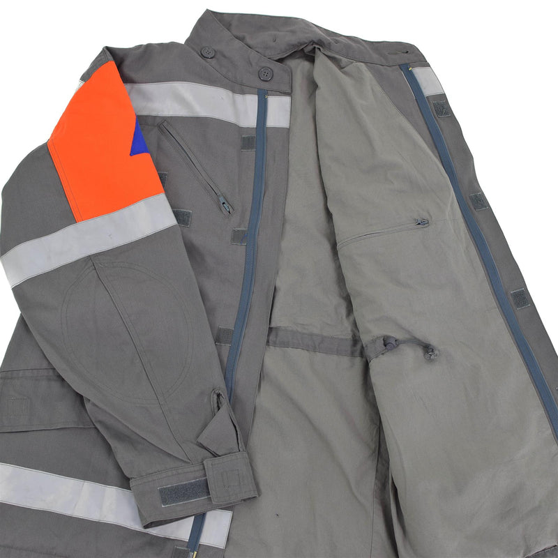 Veste de l'armée tchèque originale CZ, protection civile, gris, surplus de terrain, bande réfléchissante