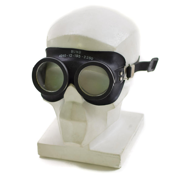 Lunettes de protection authentiques de l'armée allemande BW noir Auer masque facial surplus NEUF
