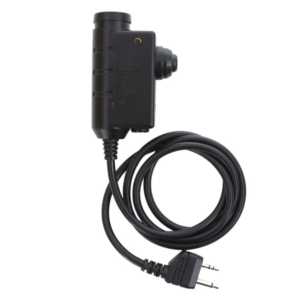 Earmor M52 PTT adaptateur Midland 2 broches filaire casque tactique câble noir