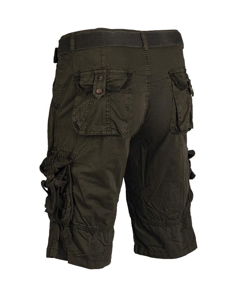 Short de combat militaire prélavé de style vintage en olive de marque Mil-Tec Allemagne