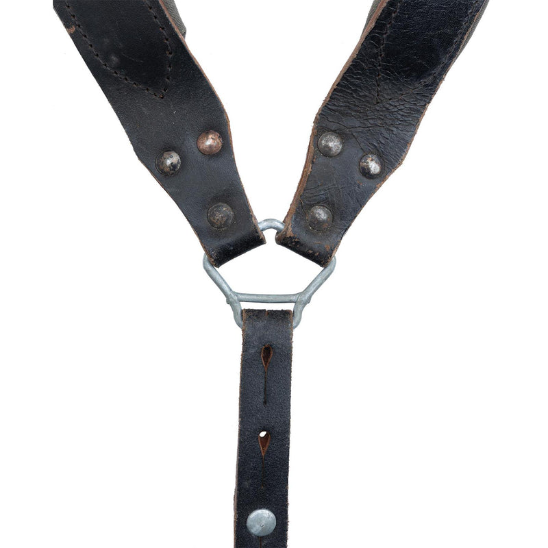 Bretelles Y-Strap originales de l'armée autrichienne en cuir véritable vintage surplus militaire