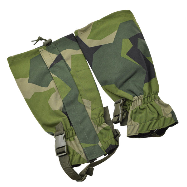 Guêtres TACGEAR imperméables armée suédoise M90 ​​camouflage éclats crochets métalliques taille unique