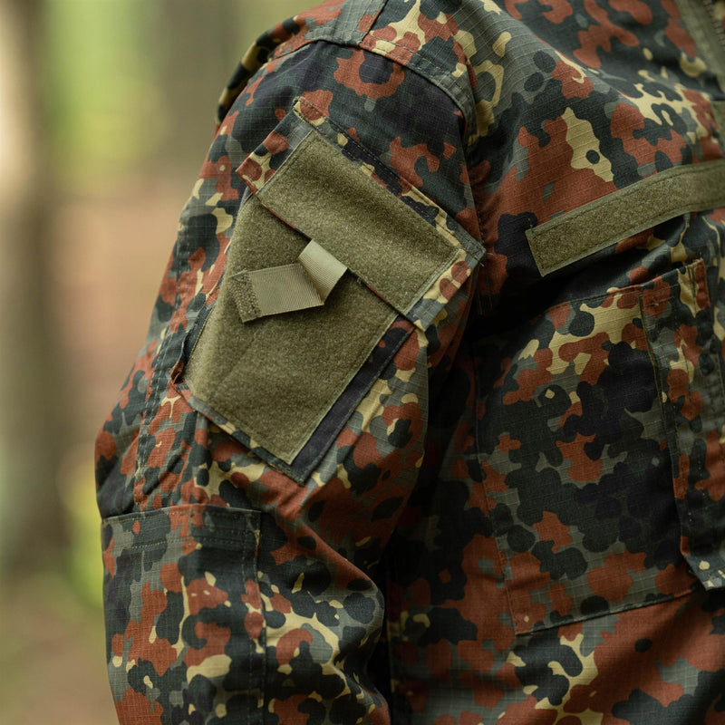 Veste de style militaire américain de marque MFH, uniforme de terrain, camouflage flecktarn, ripstop, NEUF
