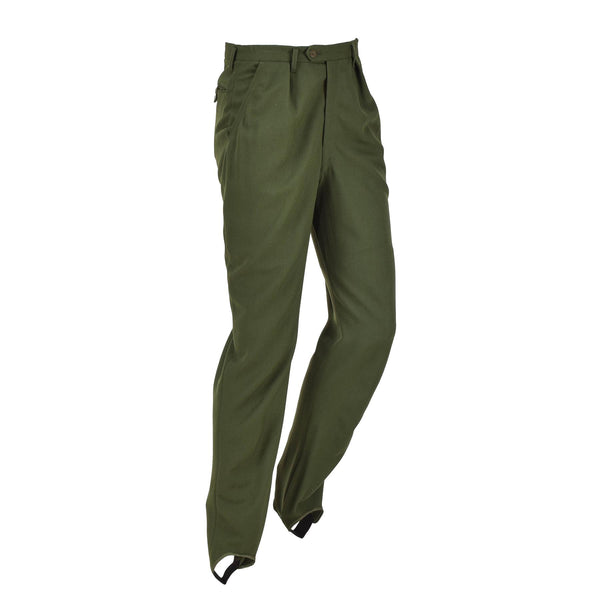 Pantalon militaire suédois d'origine, pantalon vert à plis sur le devant, pantalon à étriers NEUF