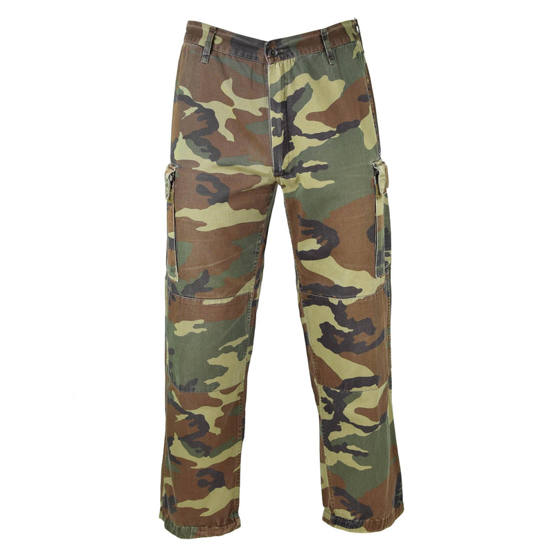 Pantalon de combat de l'armée italienne authentique en coton de l'OTAN Pantalon de terrain camouflage woodland