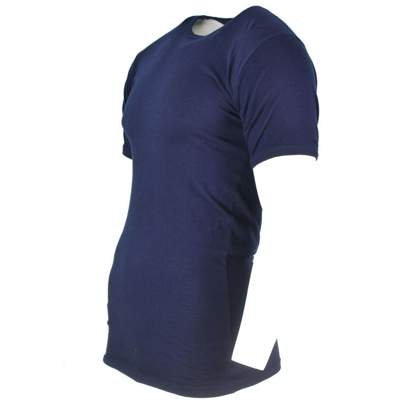 Véritable T-shirt bleu marine de l'armée italienne, chemise en coton bleu à manches courtes, militaire, NEUF