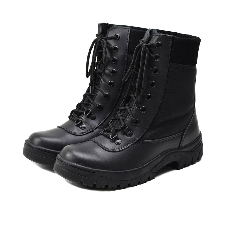 Bottes militaires françaises originales en cuir noir respirantes légères de l'armée NEUVES