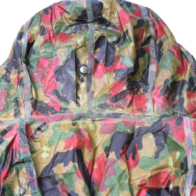 Poncho tactique en plastique camouflage original des troupes de l'armée suisse, modèle Alpenflage