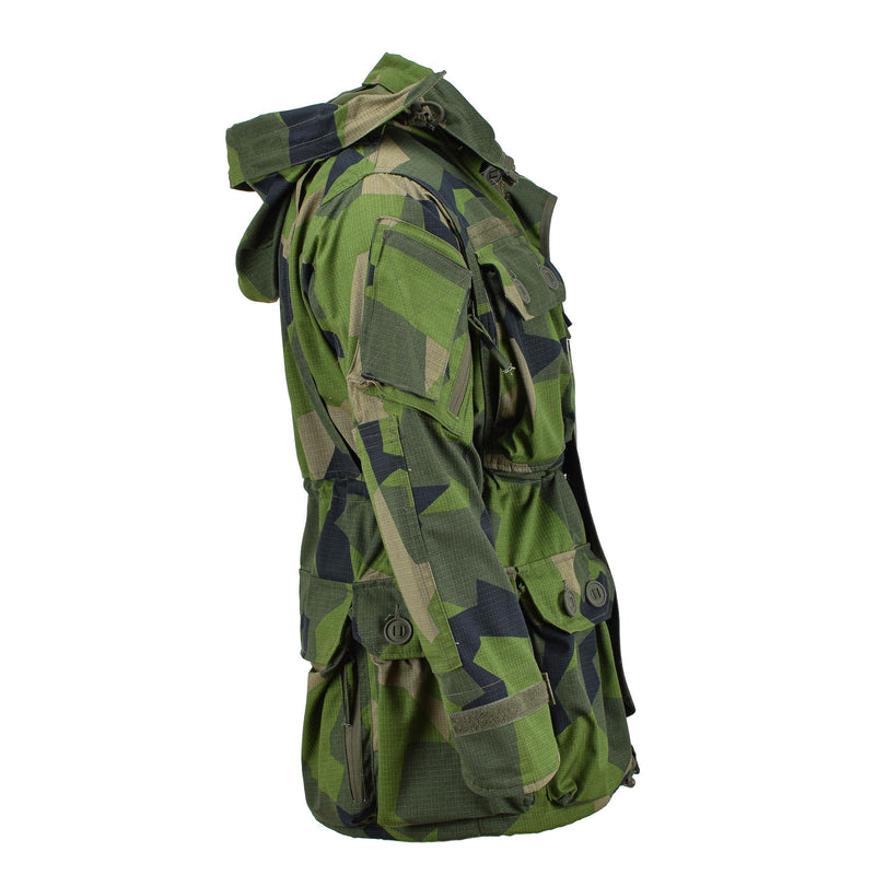 Veste de commando ripstop de style militaire de marque TACGEAR avec fermeture éclair complète et camouflage éclaté
