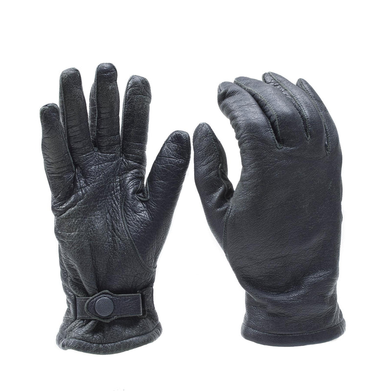 Gants militaires allemands en cuir d'origine avec dragonne grise, surplus de l'armée allemande