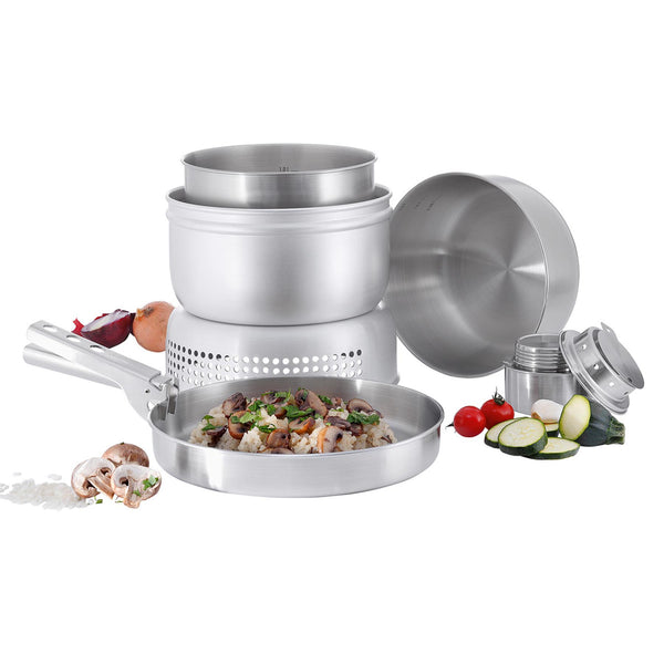 Ensemble de réchaud de camping Tatonka avec brûleur en acier inoxydable et casserole compacte pour l'extérieur