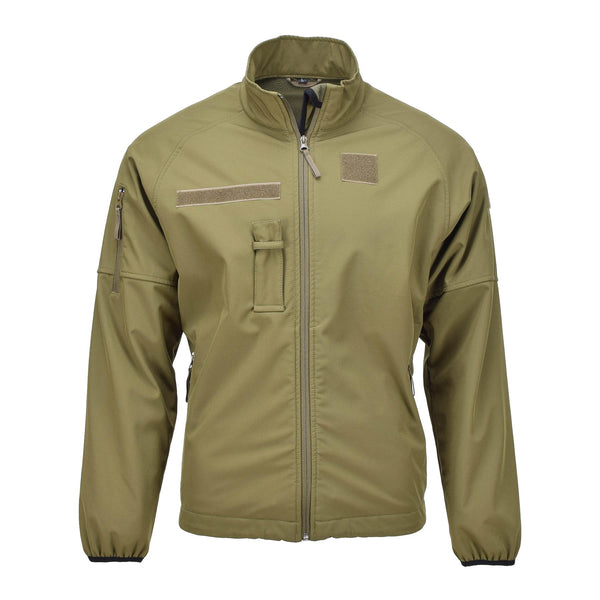 Veste softshell militaire néerlandaise originale avec poches zippées et aisselles ventilées olive