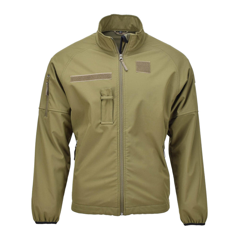 Veste softshell militaire néerlandaise originale avec poches zippées et aisselles ventilées olive