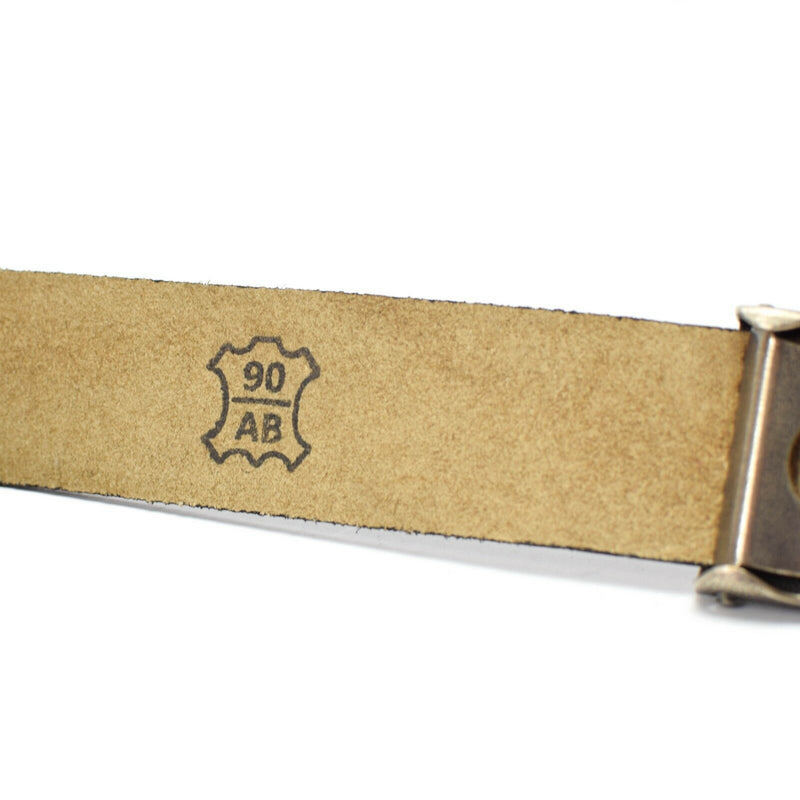 Véritable ceinture en cuir véritable noir de l'armée allemande, pantalon militaire BW