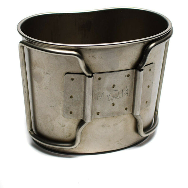 Tasse à cantine originale de l'armée néerlandaise, pot en acier inoxydable, pot de bushcraft