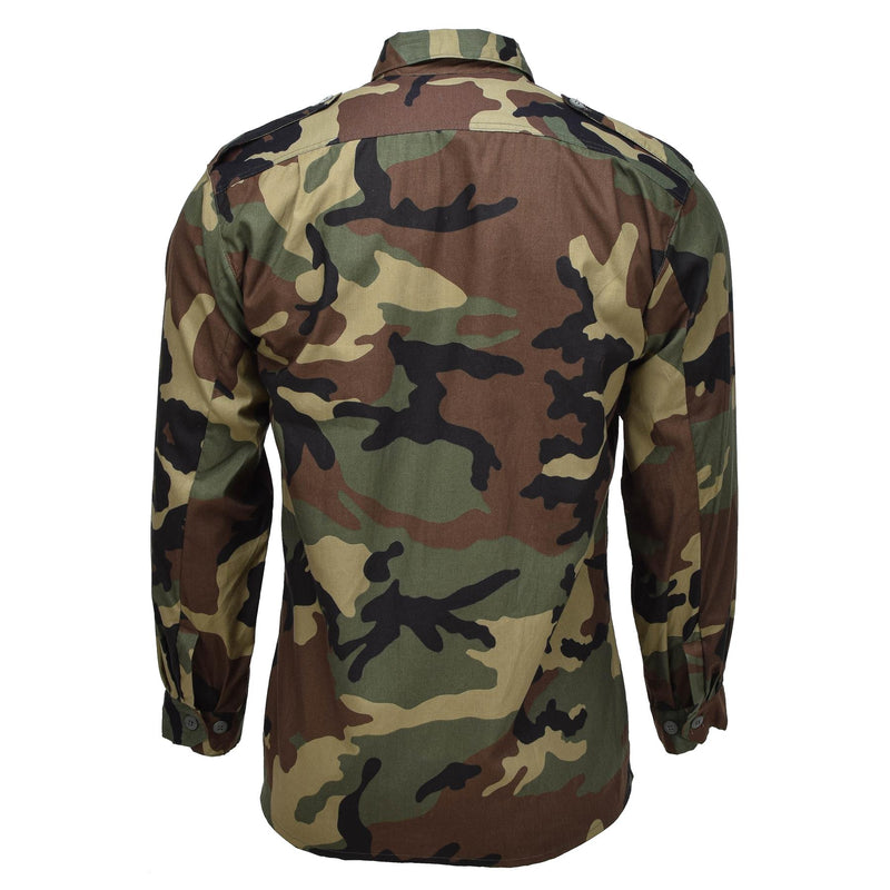 Chemise militaire croate originale en coton BDU camouflage boisé surplus de l'armée NEUF