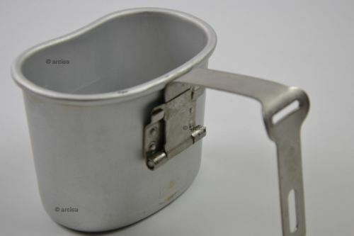 Gobelet de cantine original de l'armée belge, pot en aluminium de type bushcraft US M1910