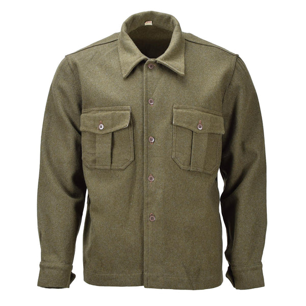 Veste de cérémonie italienne originale en laine olive, uniforme vintage, poignets réglables