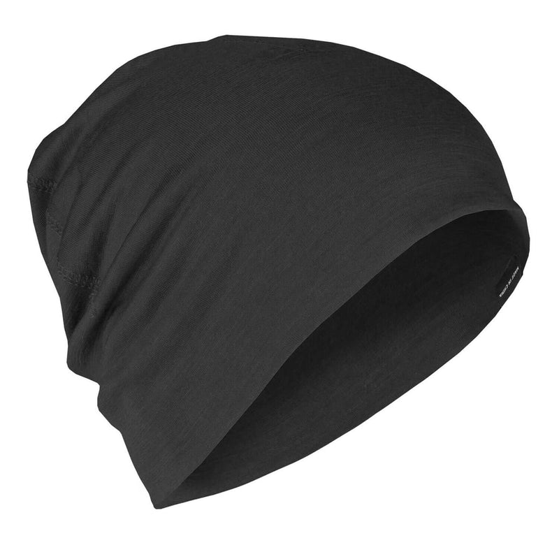 A.Blochl Bonnet de montre en laine mérinos pour le sport, la randonnée, le sport, le bonnet respirant, noir
